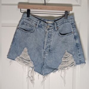 PacSun Vintage High Rise Mom Shorts Distressed Light Wash Y2K Size 29